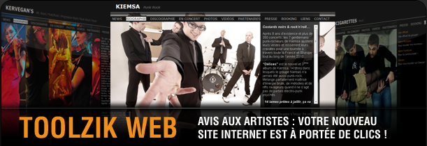 ToolZik Web : avis aux artistes, votre nouveau site Internet est à portée de clics !